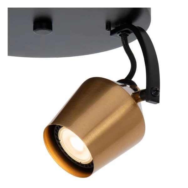 Lucide EMILE - Spot plafond - Ø 20 cm - 2xGU10 - Or Mat / Laiton - détail 1